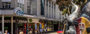 View of Commercial Road, city centre shopping