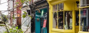 View of shopping in Castle Road , Southsea