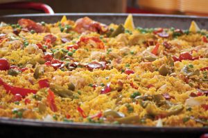 Close up of a paella pan at Southsea Food Festival