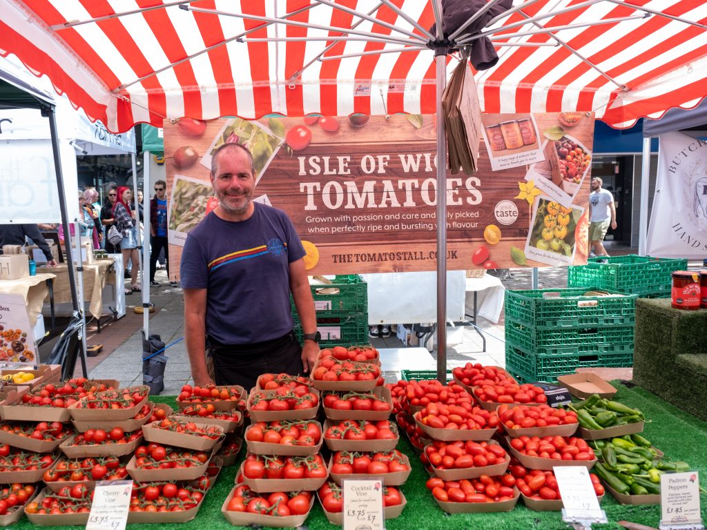 A photo of a Tomato stand at Southsea Food Festival