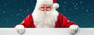Portsmouth in Christmas campaign banner showing Father Christmas