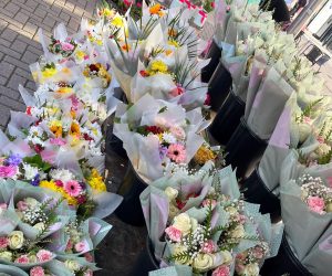 Bunches of flowers from Portsmouth Market