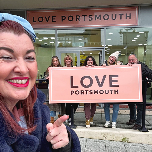 Louise Whitmore from Love Southsea with local business owners
