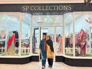 Lubna and Shama outside their shop SP Collections
